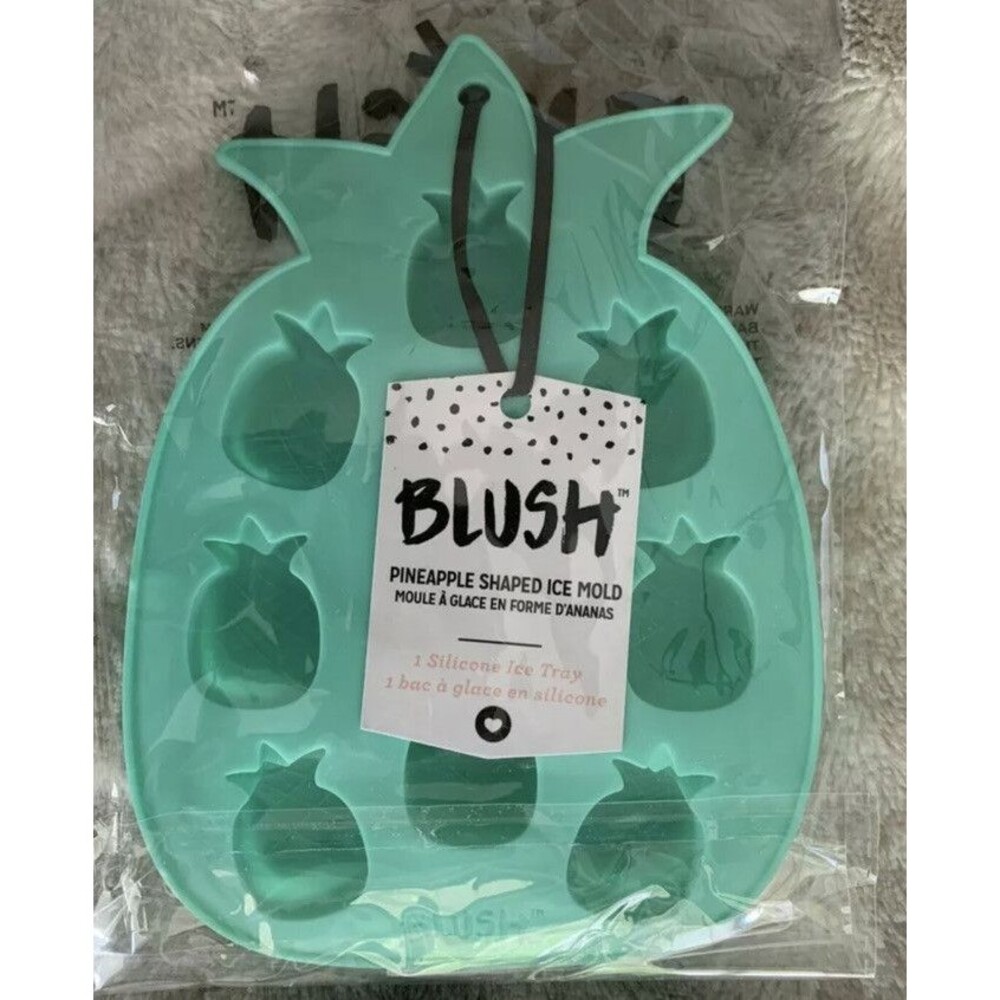 Blush Flexible Silicone Teal Pineapple Stackable Ice Cube Tray Mold BPA-Free NIB